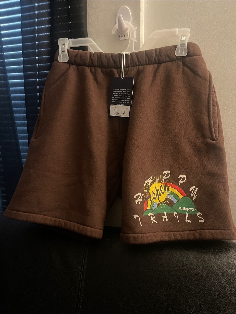 Madhappy Happy Women’s Aspen Trails Drawstring Brown Sweat Shorts S Medium NWT